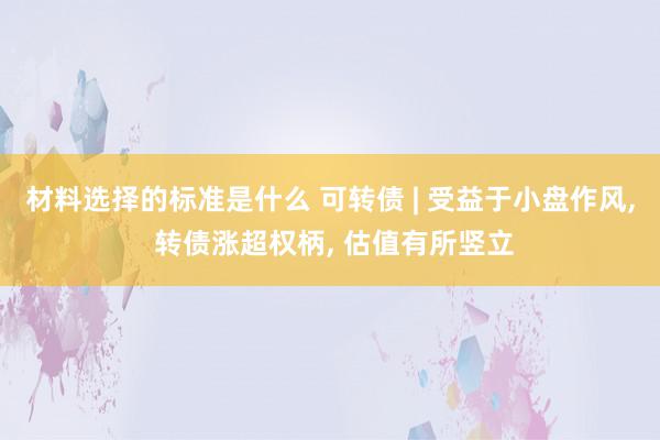 材料选择的标准是什么 可转债 | 受益于小盘作风, 转债涨超权柄, 估值有所竖立