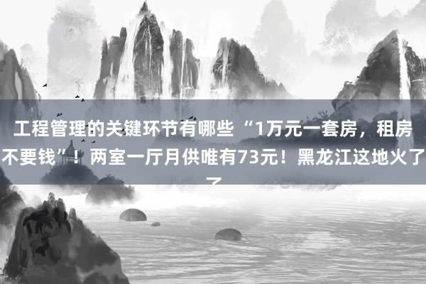 工程管理的关键环节有哪些 “1万元一套房，租房不要钱”！两室一厅月供唯有73元！黑龙江这地火了